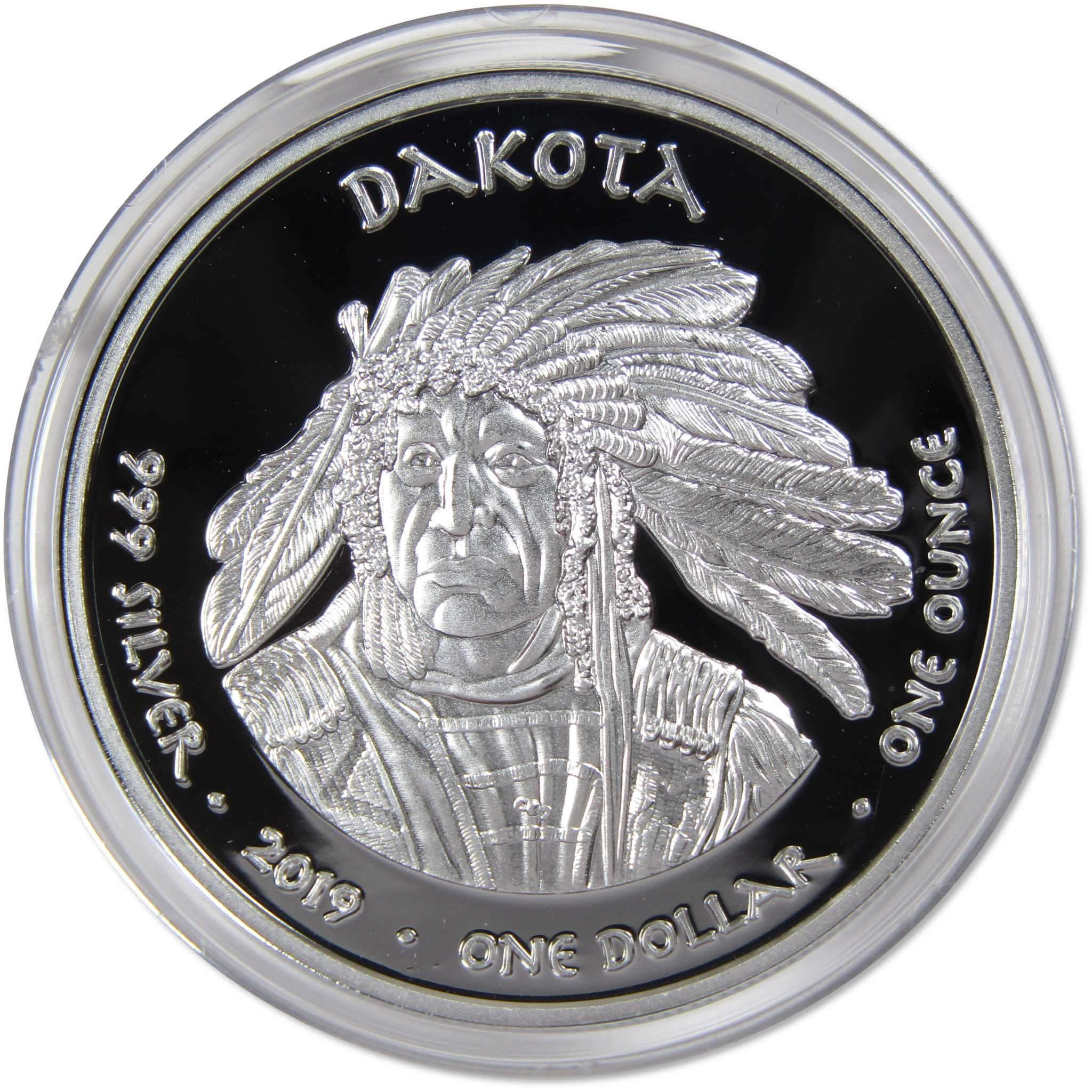 2022 Native American Oglala Lakota Sioux Totem Pole 1 oz .999 Silver