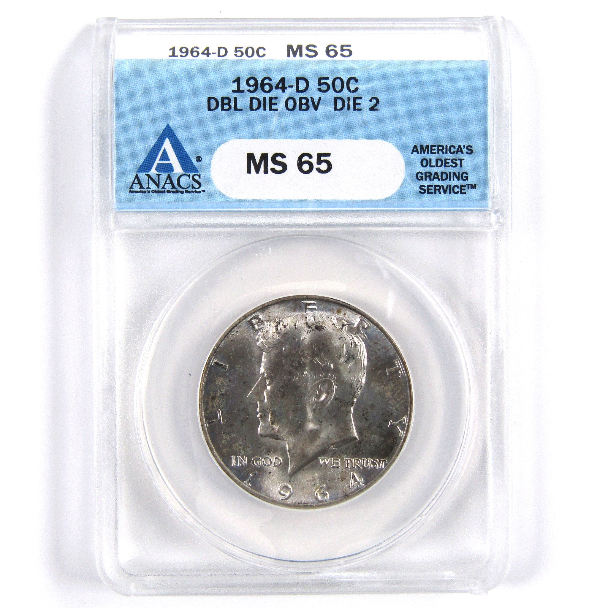 1964 D Kennedy Half Dollar MS 65 ANACS Silver Uncirculated SKU:CPC2296