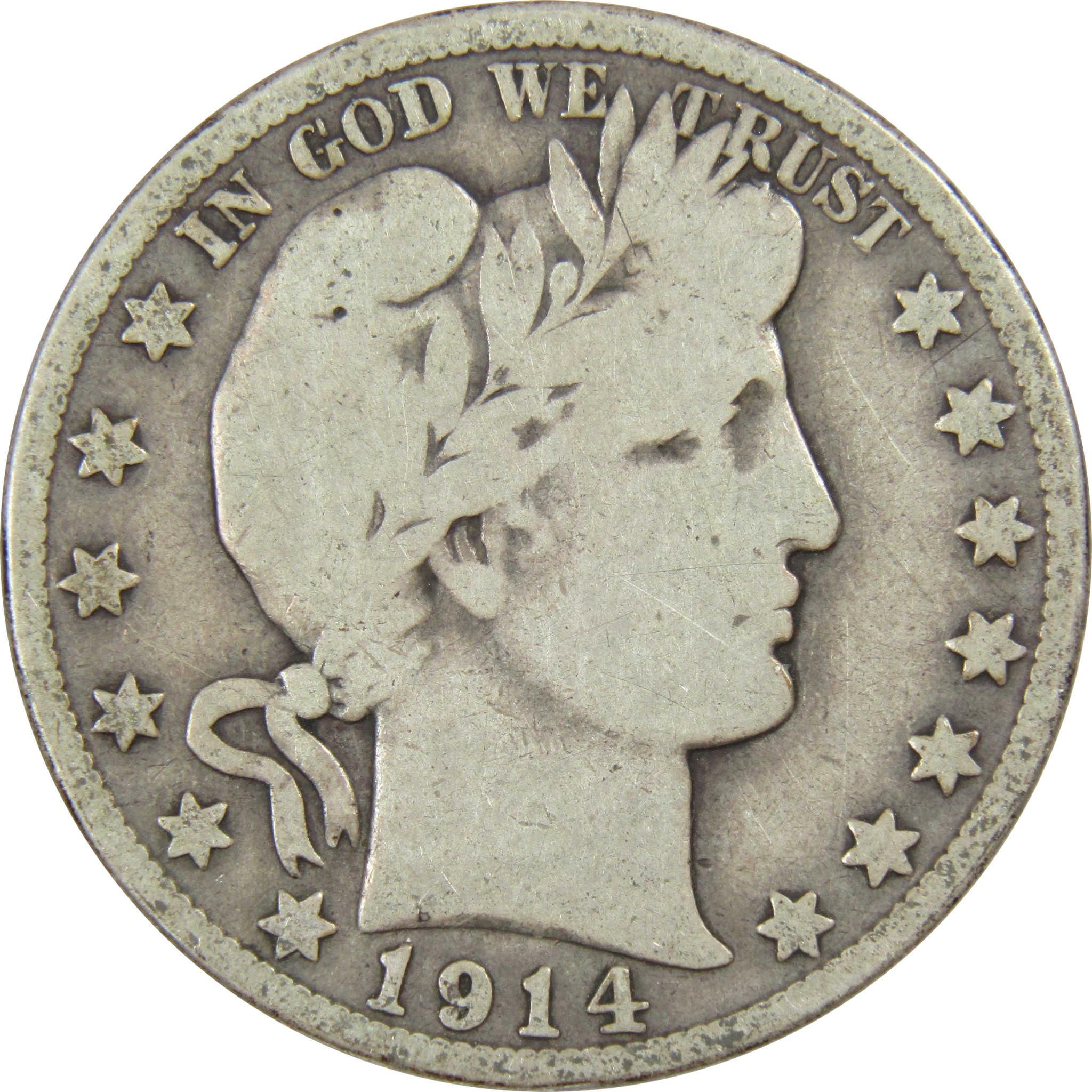 1915 S Barber Half Dollar VG Very Good 90% Silver 50c Coin SKU:I4584