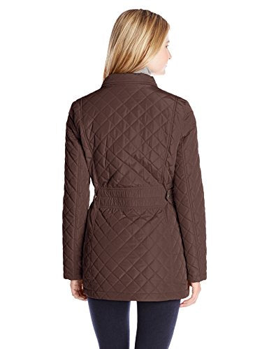 calvin klein women's classic quilted jacket with side tabs