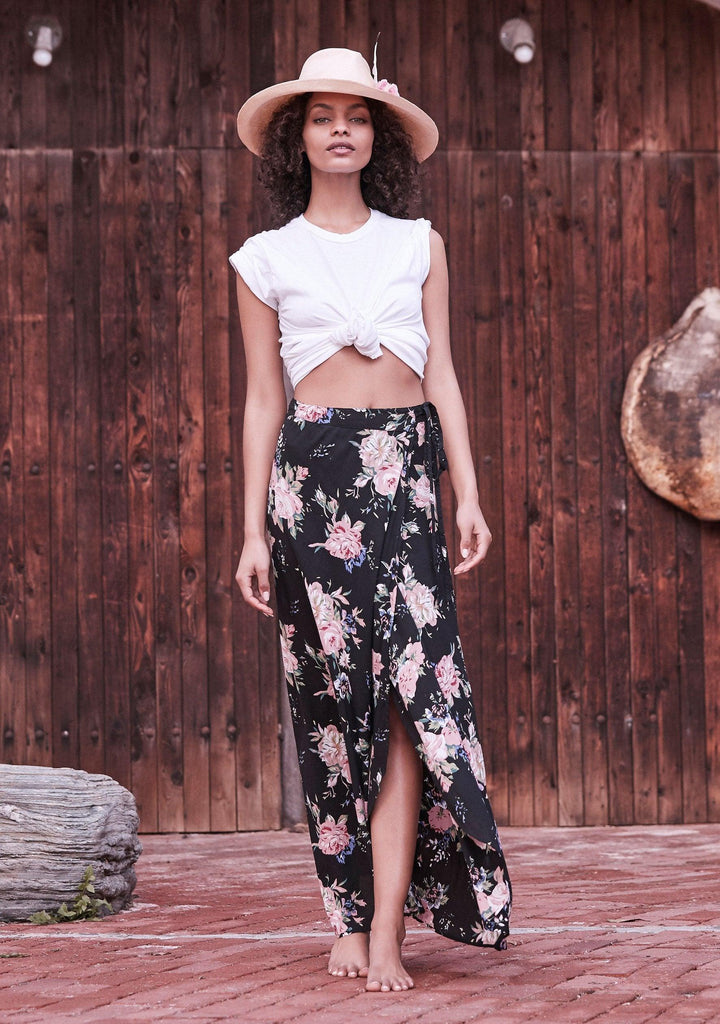 Wild Rose Maxi Wrap Skirt By Auguste The Label Final Sale Shoplunab