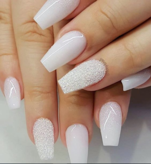 fresh white prom nail color
