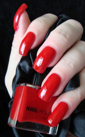 red prom dress nail color