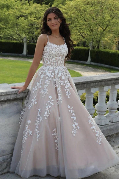 Lace Champagne Prom Dresses 2023 Cheap
