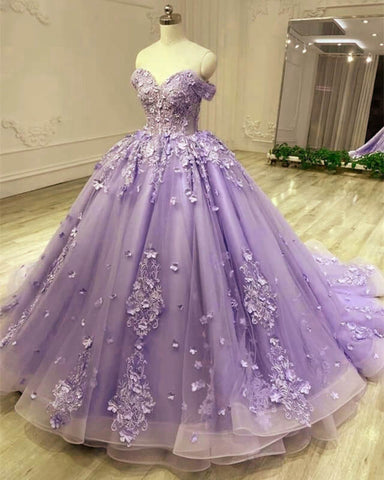 Gorgeous Tulle Purple Quinceanera Dress