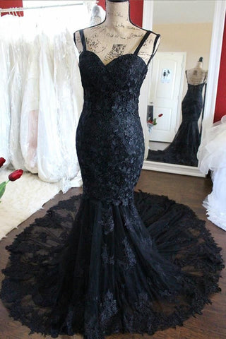 Hot Black Lace UK Wedding Dress