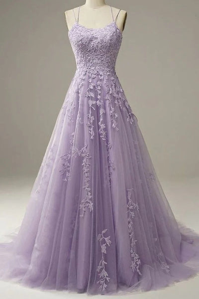 Lace Lilac Prom Dresses 2023