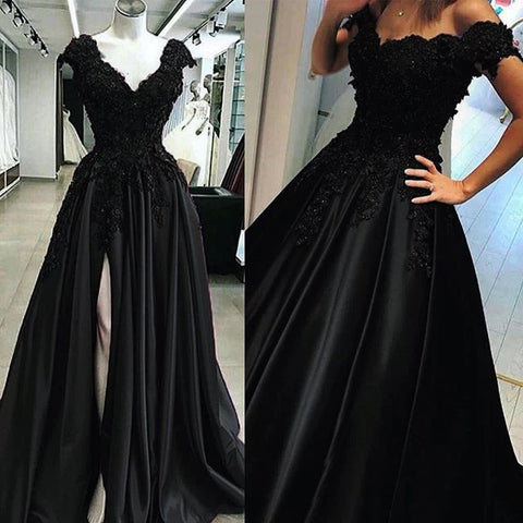 Black Lace Prom Dresses 2023