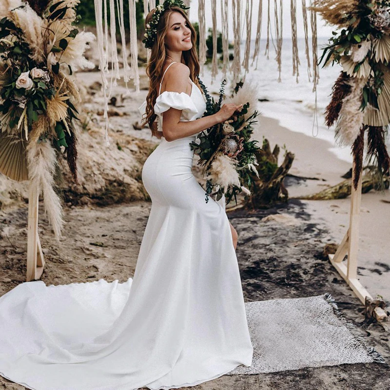 Vestidos de novia de playa de dos piezas