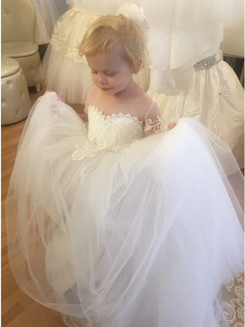 Vestidos de niña de flores de tul