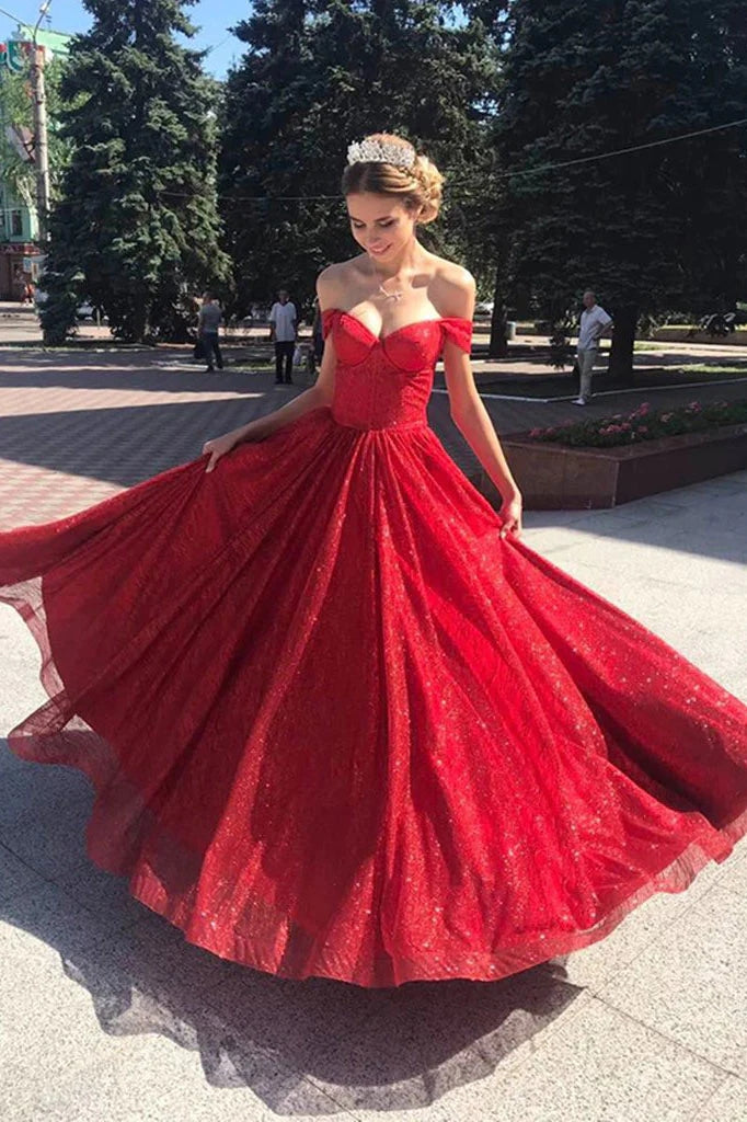 red sequin Prom Dresses