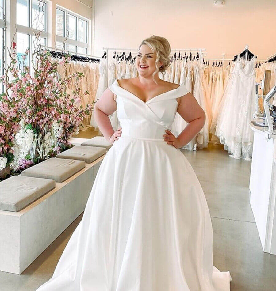 Off Shoulder Plus Size Wedding Dresses