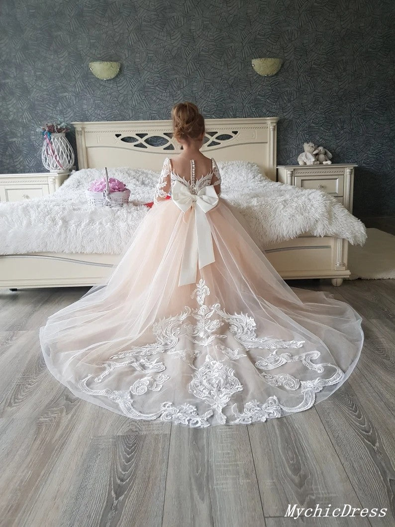 Cheap Long Sleeves Flower Girl Dresses