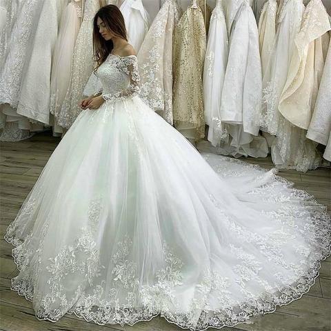 Long Sleeves Lace Wedding Dresses winter