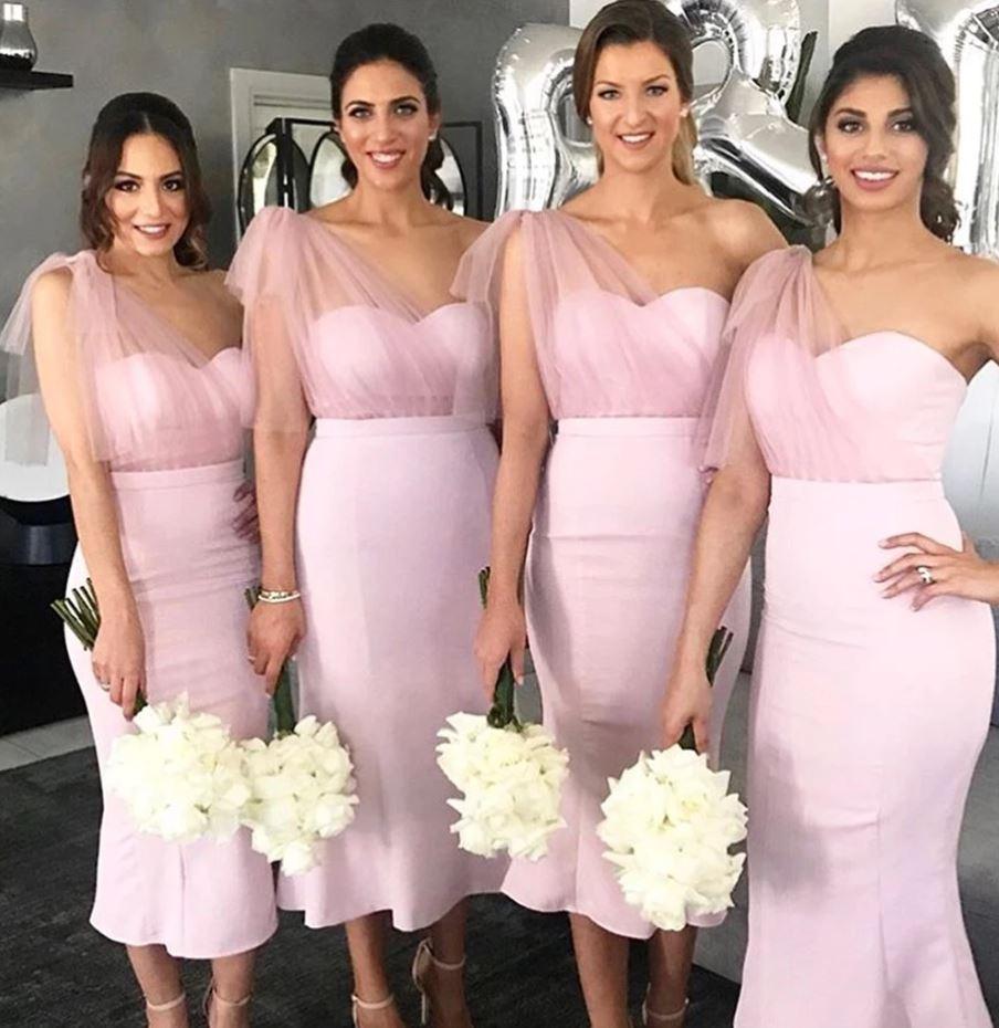 Short Pink Bridesmaid Dresses
