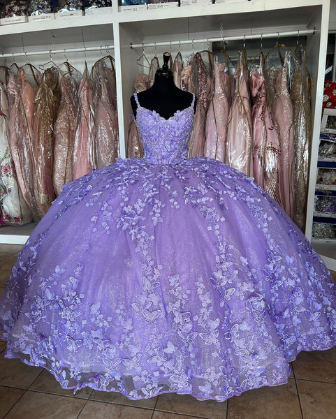 Princess Purple Quinceanera Dresses with Butterflies