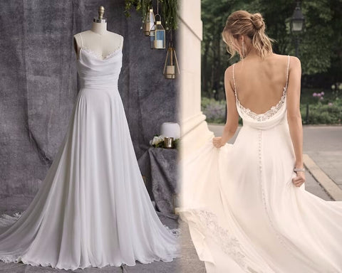 Simple Chiffon Beach Wedding Dresses