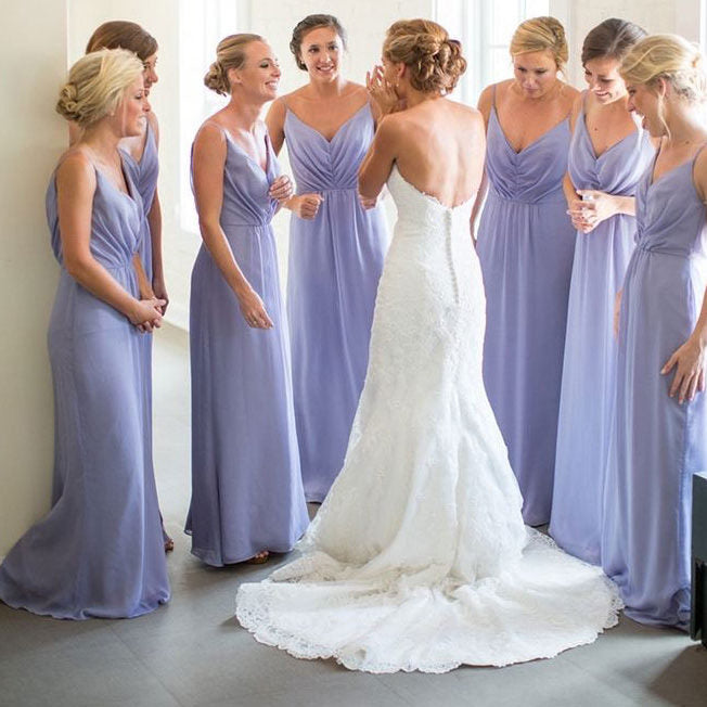 Simple Lavender Bridesmaid Dresses 