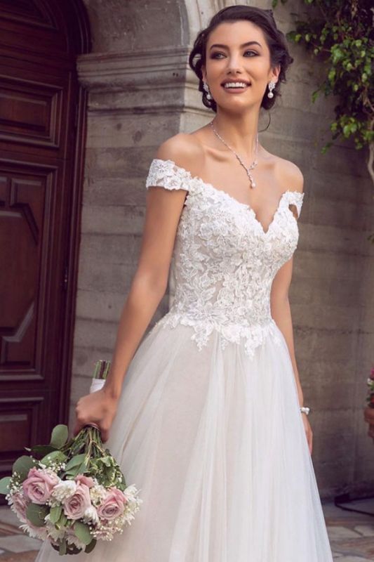 Vestidos de novia de encaje marfil baratos