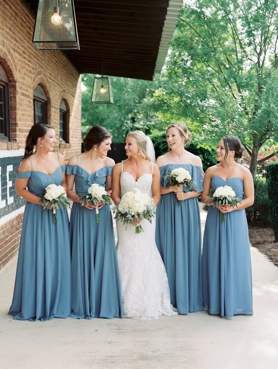 Dusty Blue Convertible Bridesmaid Dresses