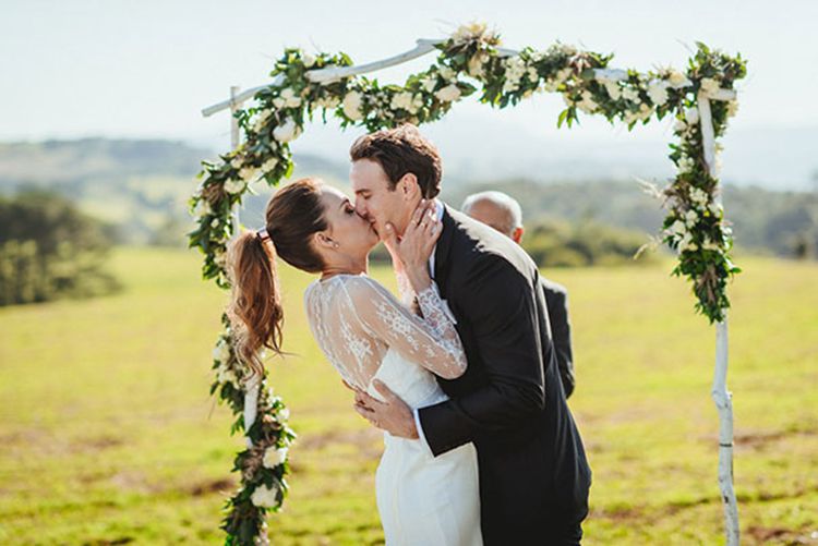 Vestidos de novia bohemios de sirena de encaje 2023