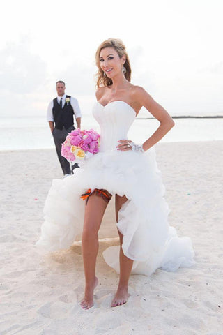 Corset White Short Wedding Dresses Beach