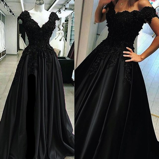 Sexy Black Lace Prom Dresses