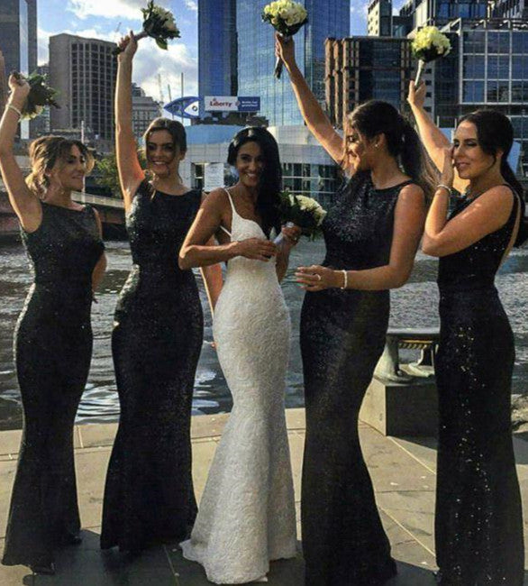 UK sequin bridesmaid dress black 