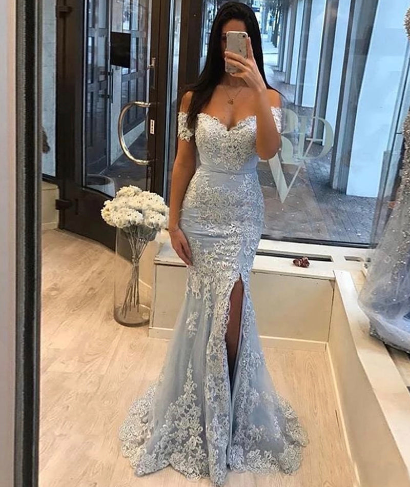 Long Mermaid Lace Prom Dresses 2022