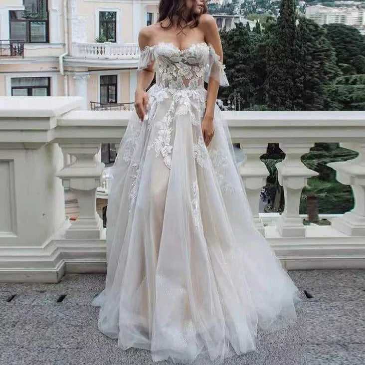 Vestidos de novia de encaje de invierno