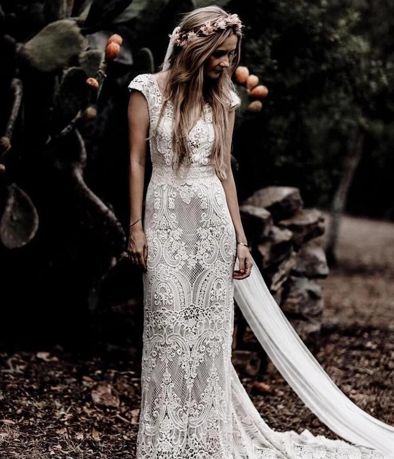 Vestidos de novia bohemios vintage