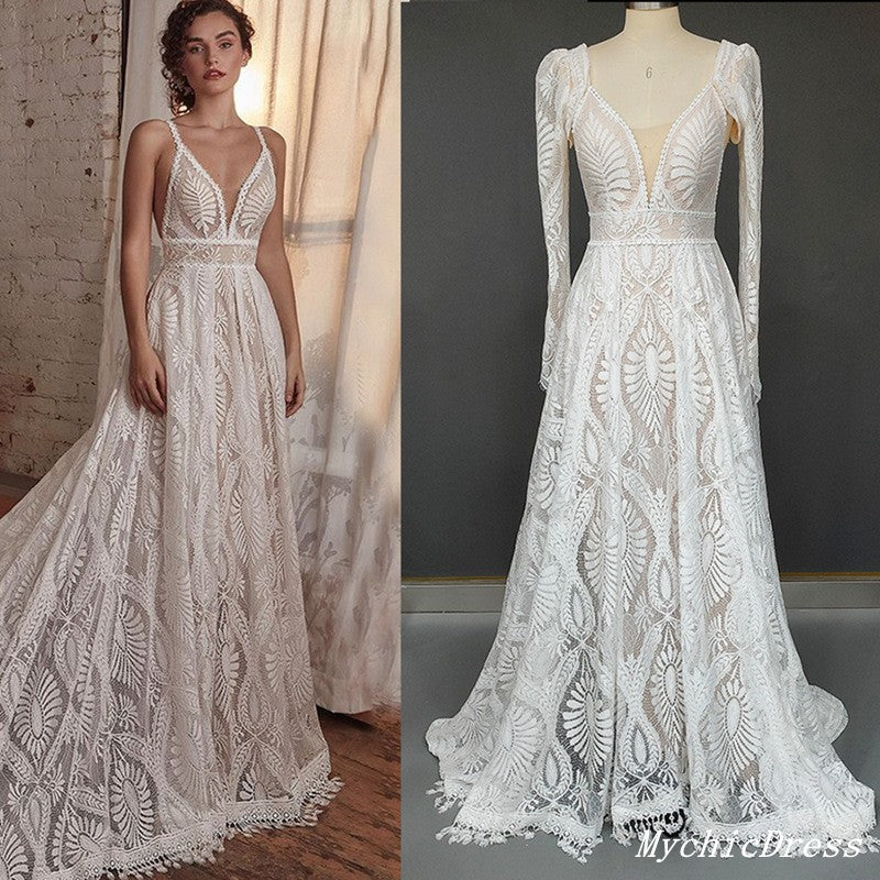 Bohemian Lace Wedding Dresses