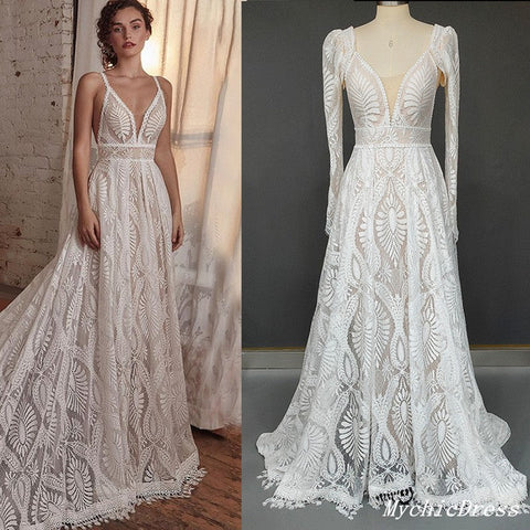 Vestidos de novia de encaje bohemio