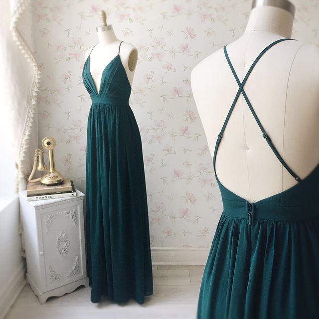 Emerald Green Bridesmaid Dress Chiffon
