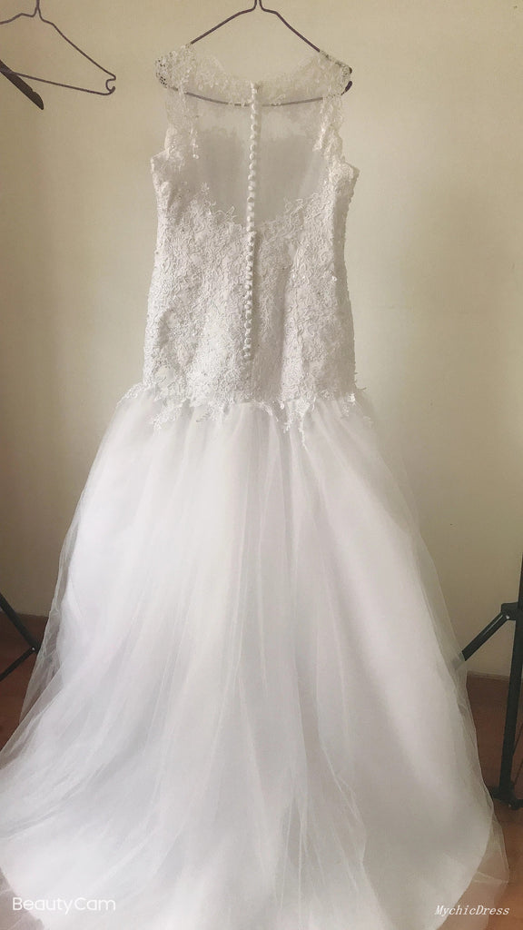 Custom Made Mermaid Lace Africa Wedding Dresses Long Appliques Gown ...