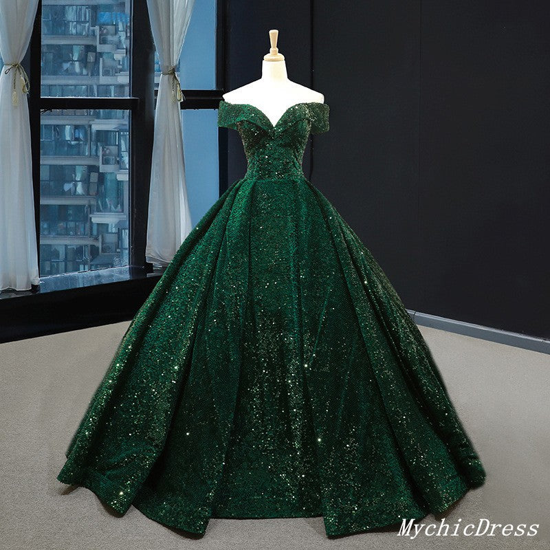 Emerald Green Quinceanera Dresses sequins