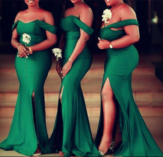 Vestidos de dama de honor verde esmeralda