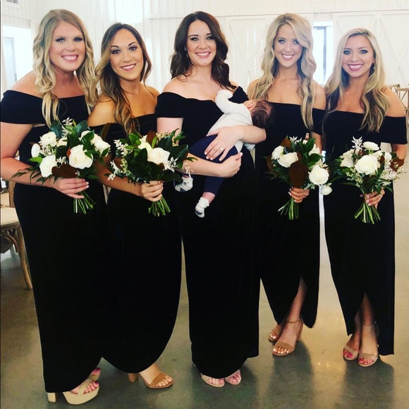 Black Velvet Bridesmaid Dresses