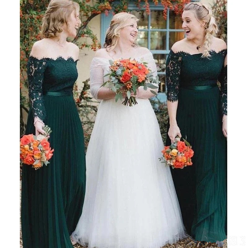 Dark Green Lace Beach Bridesmaid Dresses