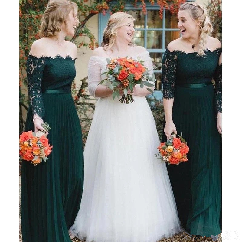 Emerald Green Bridesmaid Dresses Half Sleeves