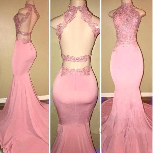 Long Pink Prom Dresses