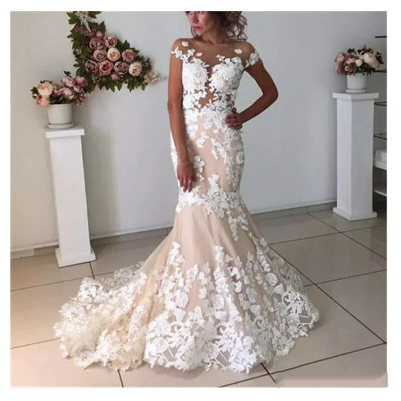 vestidos de novia de encaje romántico