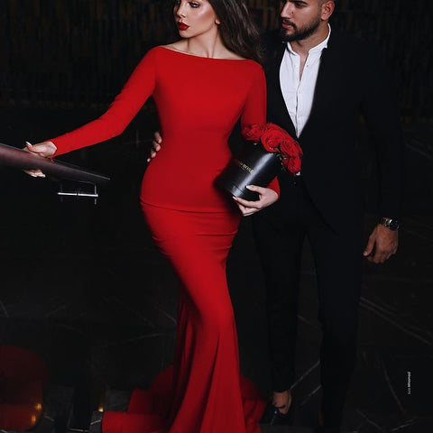 red wedding guest dress with sleeves