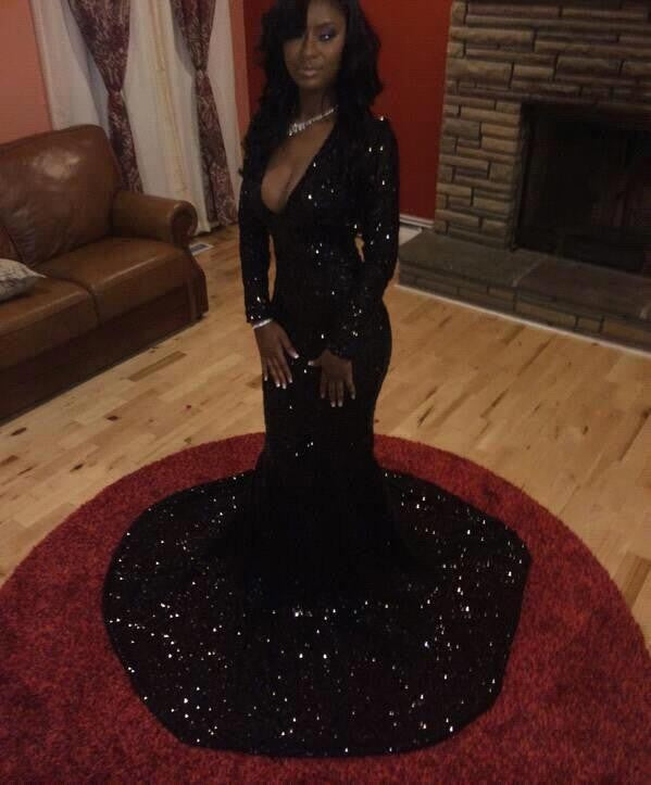 Sequin Black Prom Dresses 2023
