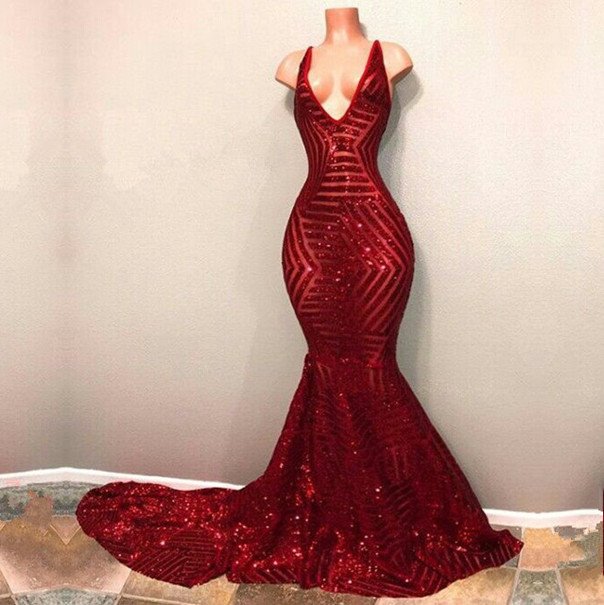 Red Sequins Prom Dresses 2022