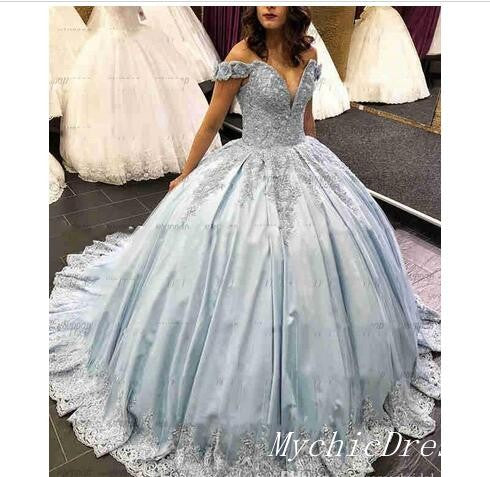 Vestidos de quinceañera azul claro