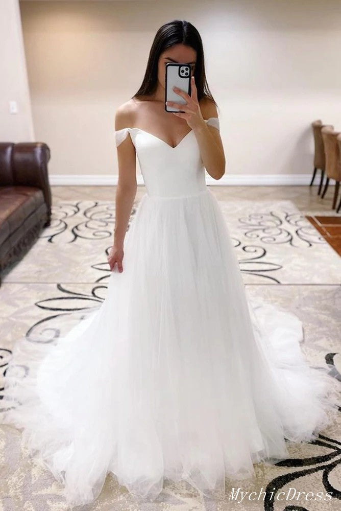 White Tulle Wedding Dresses