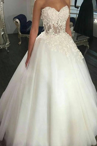 A Line Vintage Lace Wedding Dresses
