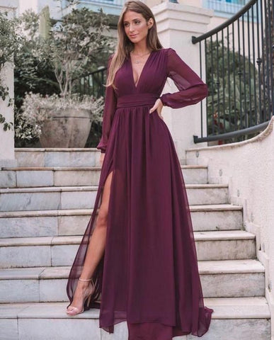 Long Sleeves Wedding Guest Dresses Fall