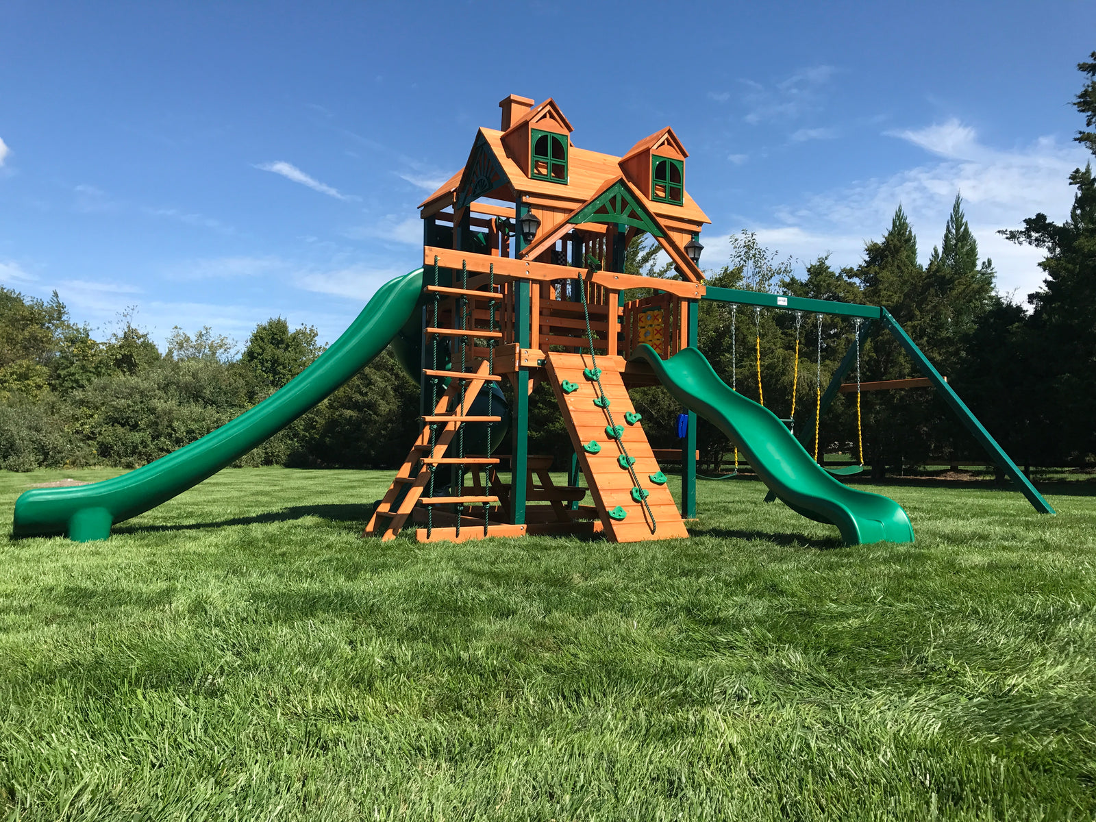 double slide swing set